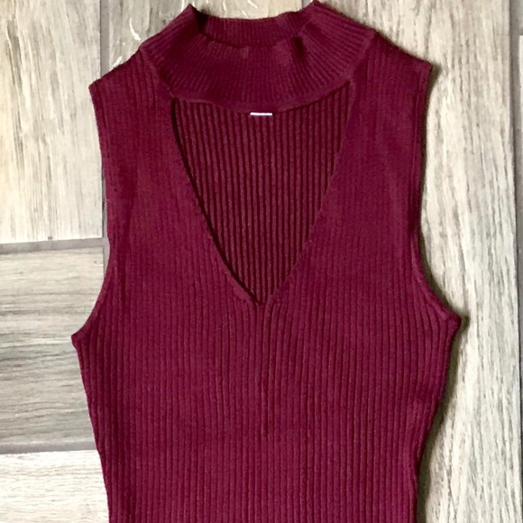 Cutout dress with slits burgundy ❤️ - Picture 6 of 7